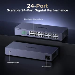 UGREEN CM740, 24-Port Gigabit, Switch, Grey — 5