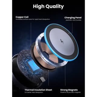 UGREEN 35970 Qi2, 15W, Wireless Car Mount Charger, Black/Grey — 3