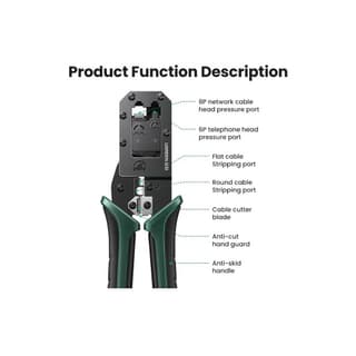 UGREEN NW304, Crimping Tool, Black/Green — 2