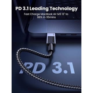 UGREEN L513, 240W, Type-C to Type-C PD Fast Charging Cable, 1m, Space Gray — 5