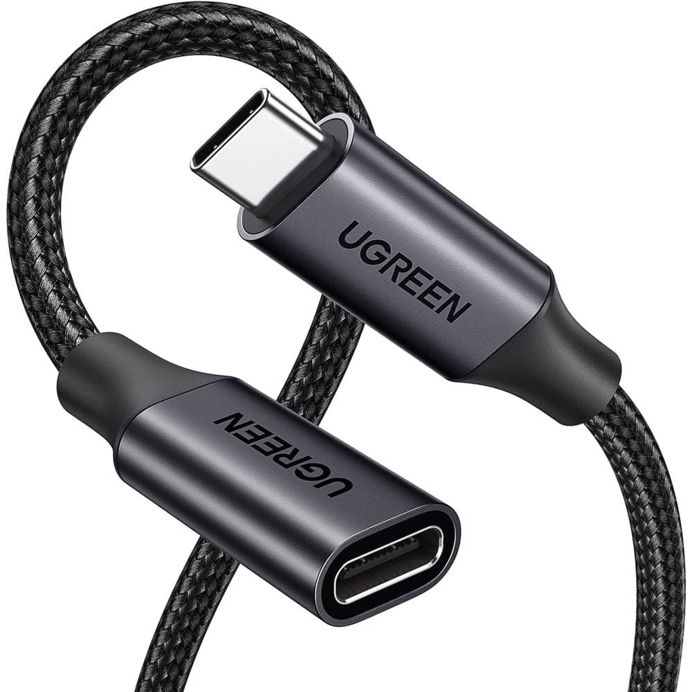 UGREEN US372, 100W, Type-C Extension Cable, 0.5m, Black