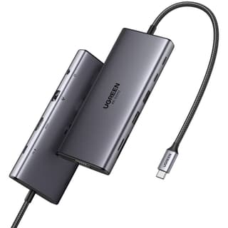 UGREEN CM639, Type-C, USB-A, HDMI, VGA, RJ45, SD/TF, 3.5MM, PD, 11-in-1 USB-C Hub, Grey