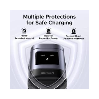 UGREEN Uno W709 Qi2, 15W, 2-in-1 Magnetic Wireless Charger, Black/Grey — 5