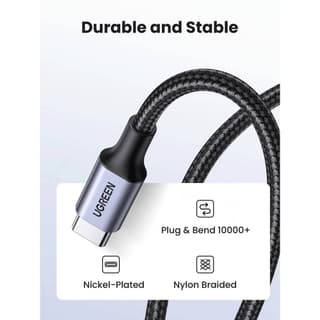 UGREEN US261, 60W, Type-C To Type-C, 0.5m, Grey — 3