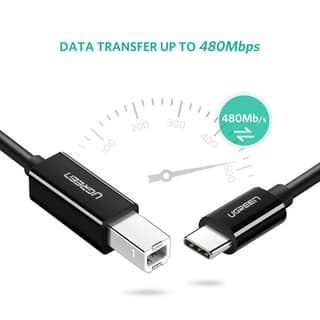 UGREEN US241, Type-C To USB-B, 2m, Black — 4