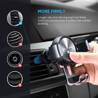 UGREEN LP130, Gravity Drive Air Vent Mount Phone Holder, Gray — 6