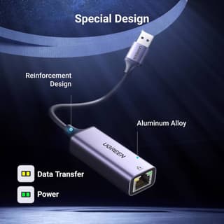 UGREEN CM209, USB 3.0 to RJ45 Ethernet Adapter, Space Gray — 3