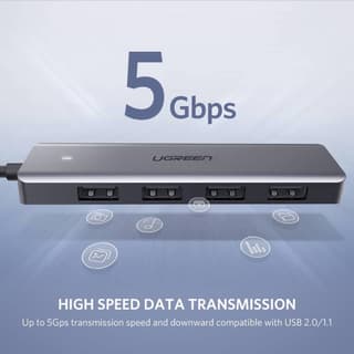 UGREEN CM219 UGREEN 4xUSB 3.0, Gray — 2