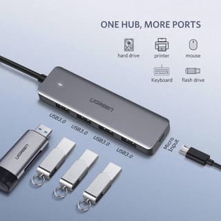 UGREEN CM219 UGREEN 4xUSB 3.0, Gray — 3