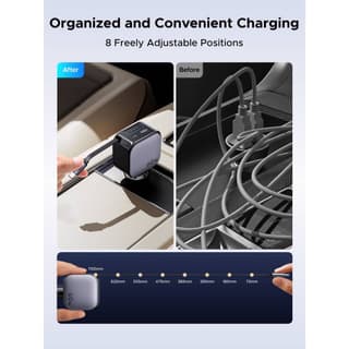 UGREEN EC602 Nexode, 60W, Car Charger With Retractable Type-C Cable, Grey — 6