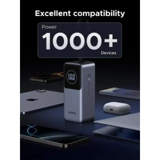 UGREEN PB723 Nexode, 20000mAh, Type-C, USB, Power Bank With Built-in Cable, Grey — 2