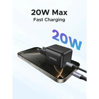 UGREEN X512, 20W, Type-C GaN Fast Charger, Black — 5