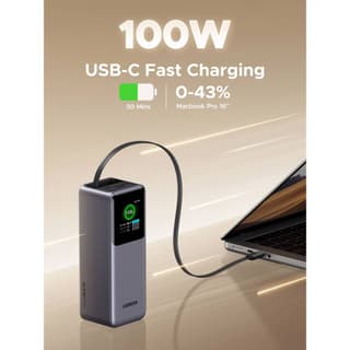 UGREEN PB726 Nexode, 20000mAh, USB, Type-C, Power Bank With Retractable Type-C Cable, Grey — 2