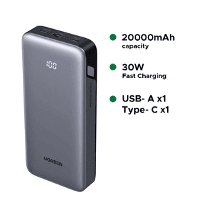 UGREEN PB532, 20000mAh, Type-C, USB, Fast Charging Power Bank, Grey — 2