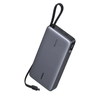 UGREEN PB552 Nexode, 25000mAh, Type-C, USB, Power Bank With Built-in Type-C Cable, Grey