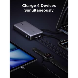 UGREEN PB552 Nexode, 25000mAh, Type-C, USB, Power Bank With Built-in Type-C Cable, Grey — 4