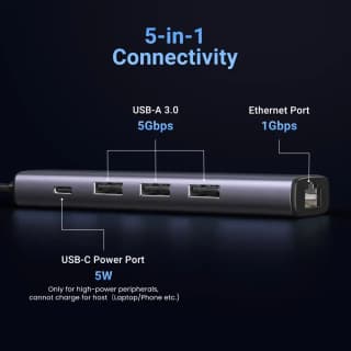UGREEN CM475, USB, Type-C, LAN, HUB, Grey — 4