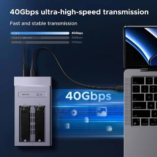 UGREEN CM847 გარე მყარი დისკის ქეისი M.2 NVMe USB4 SSD - 40 გბ/წმ, ნაცრისფერი — 6