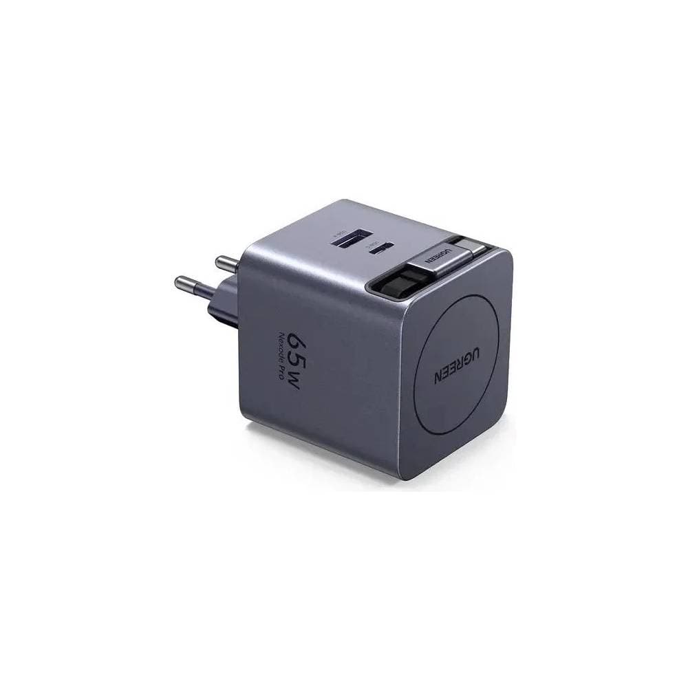UGREEN X614, 45W, Type-C, USB, GaN Fast Charger With Retractable Cable, Grey