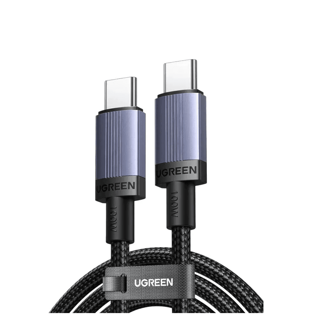 UGREEN L528, 100W, Type-C to Type-C Cable, 1m, Grey/Black
