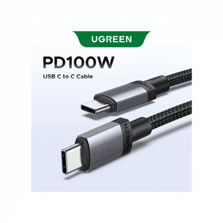 UGREEN L528, 100W, Type-C to Type-C Cable, 2m, Grey/Black — 5