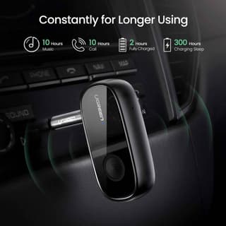 UGREEN CM279, Bluetooth 5.0, AUX, Car Adapter, Black — 2