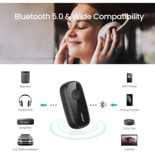UGREEN CM279, Bluetooth 5.0, AUX, Car Adapter, Black — 3