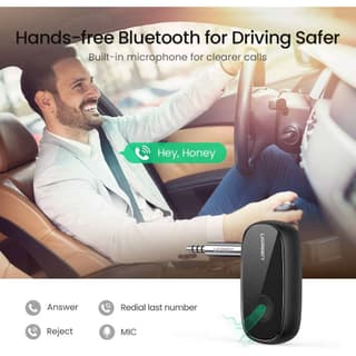 UGREEN CM279, Bluetooth 5.0, AUX, Car Adapter, Black — 4