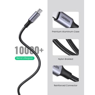 UGREEN US316 100W, Type-C to Type-C Fast Charging Cable, 1m, Black — 5