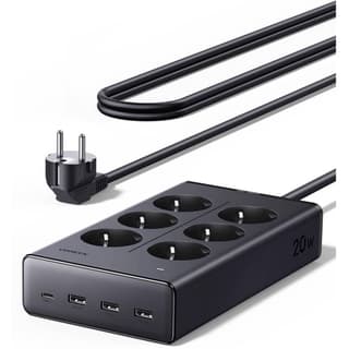 UGREEN S622, 6 Socket, USB, Type-C, 1.5m, Black