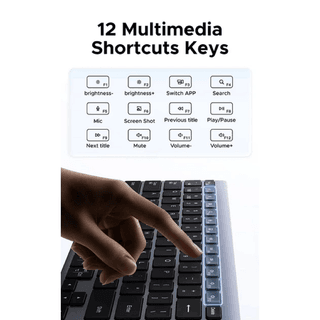 UGREEN K552, Wireless, Bluetooth, USB, Keyboard, Grey — 4