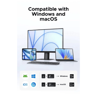 UGREEN K552, Wireless, Bluetooth, USB, Keyboard, Grey — 5