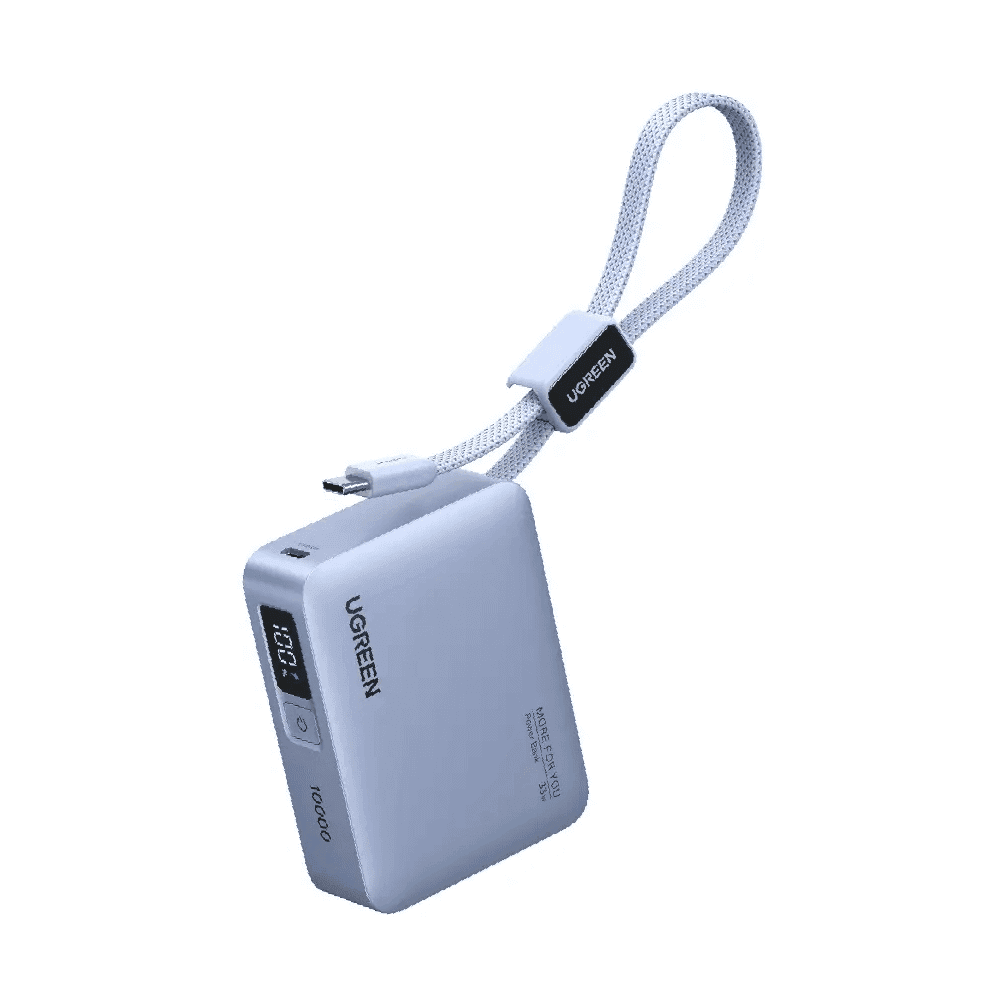 UGREEN PB584, 10000mAh, Type-C, USB, Fast Charging Power Bank With Type-C Cable, Blue