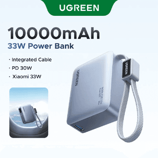 UGREEN PB584, 10000mAh, Type-C, USB, Fast Charging Power Bank With Type-C Cable, Blue — 6