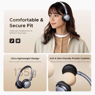 UGREEN HP207 Studio Plus, Headset, Wireless, Bluetooth, Black/Silver — 3