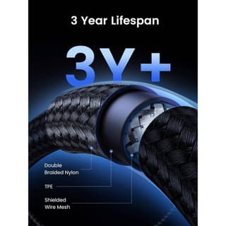 UGREEN US355, 4K Video Cable , 100W, Type-c To Type-c 3.2 Gen 2 Cable, 1m, Black — 6
