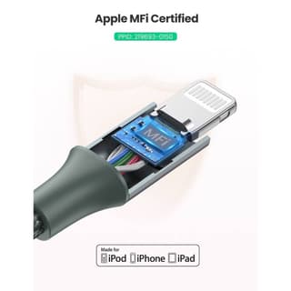 UGREEN US304, 87W, MFi, Type-C to Lightning, 1m, Midnight Green — 4