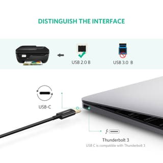 UGREEN US241, Type-C To USB-B, 1m, Black — 6