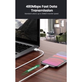 UGREEN US155, MFi, USB to Lightning, 1m, Black — 3