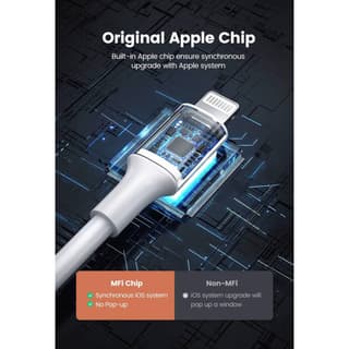 UGREEN US155, MFi, USB to Lightning, 1m, Black — 5