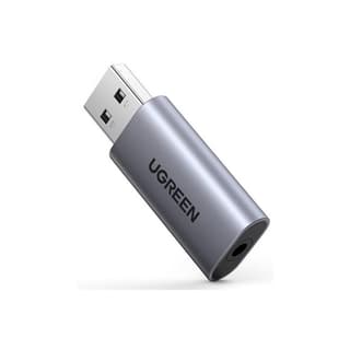 UGREEN CM383 2-in-1 USB External Sound Card, Gray