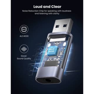 UGREEN CM383 2-in-1 USB External Sound Card, Gray — 4