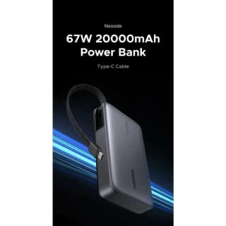 UGREEN PB550 Nexode, 20000mAh, Type-C, USB, Power Bank with Built-in Cable, Grey — 2