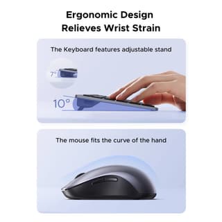UGREEN MK552, Wireless, USB, Bluetooth, Keyboard And Mouse, Grey — 5