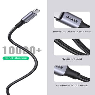 UGREEN US316, 100W, Type-c to Type-c, 3m, Black — 3