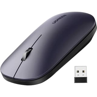 UGREEN MU001 Wireless 2.4G Slim Silent Mouse, 4000DP, Light Black