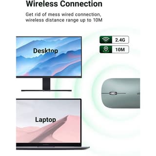 UGREEN MU001 Wireless 2.4G Slim Silent Mouse, 4000DP, Green — 5