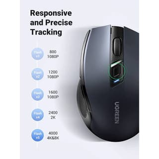 UGREEN MU006 Ergonomic Wireless 2.4G Mouse, 4000DPI, Silence Design, Black — 3
