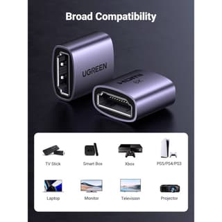 UGREEN HD159, HDMI Female to HDMI Female Adapter, Grey — 5
