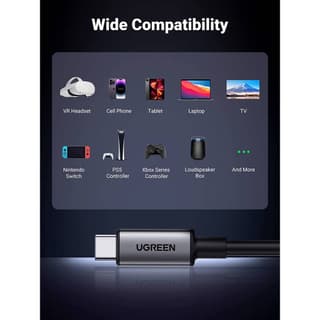 UGREEN US551, 60W, Type-c to Type-c Cable, 5m, Black — 2